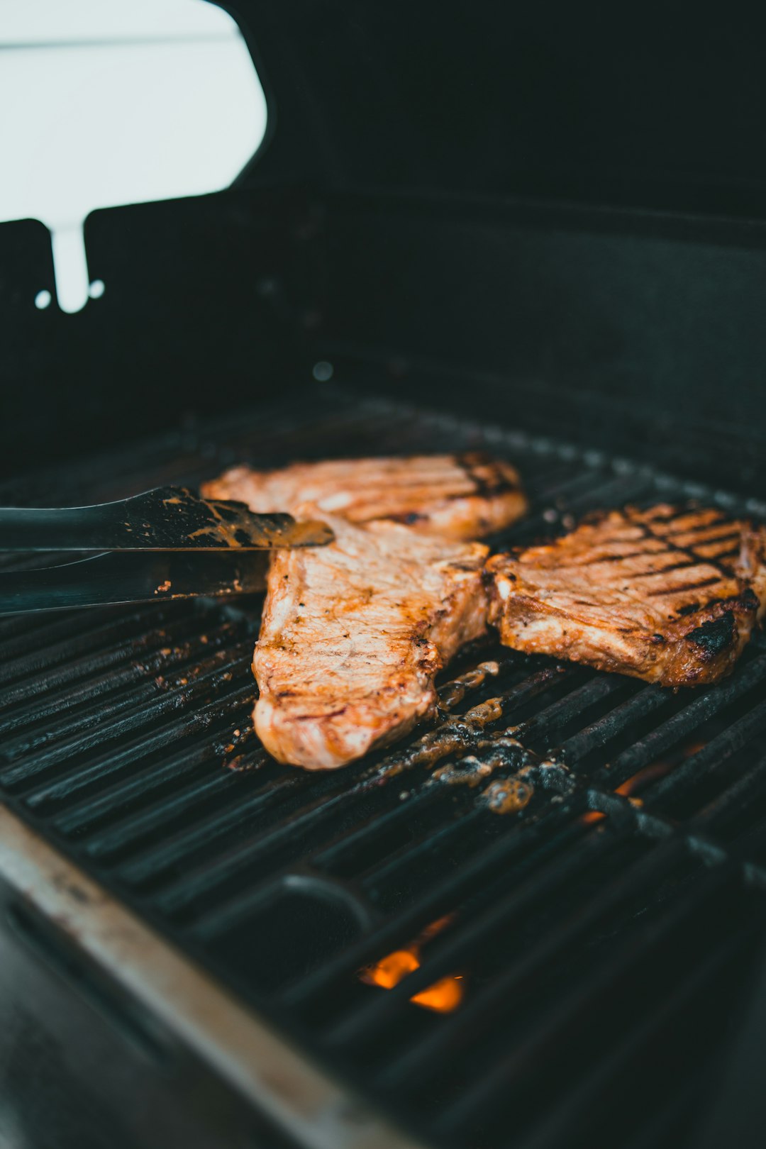 grilled meat on black grill