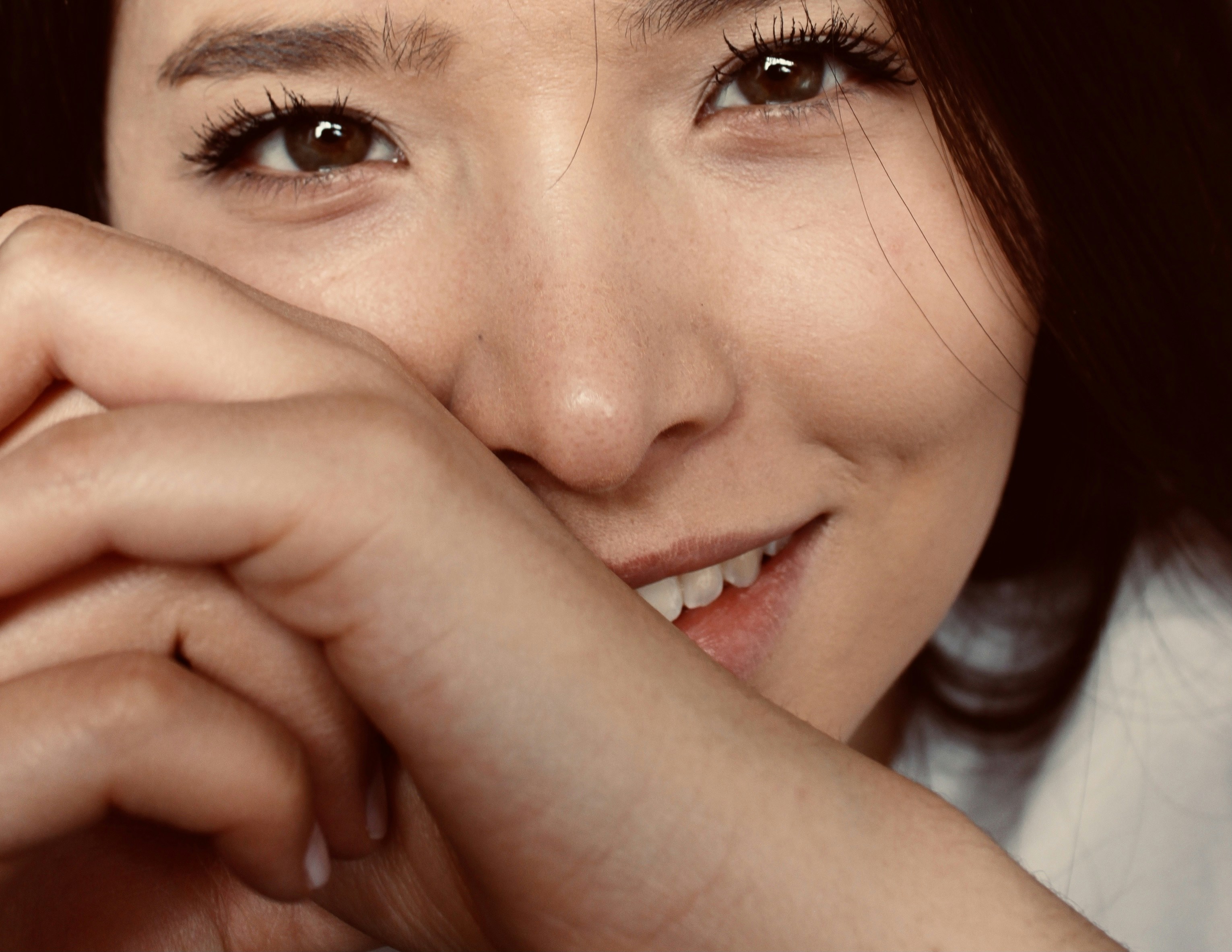 Frauengesicht in Nahaufnahme