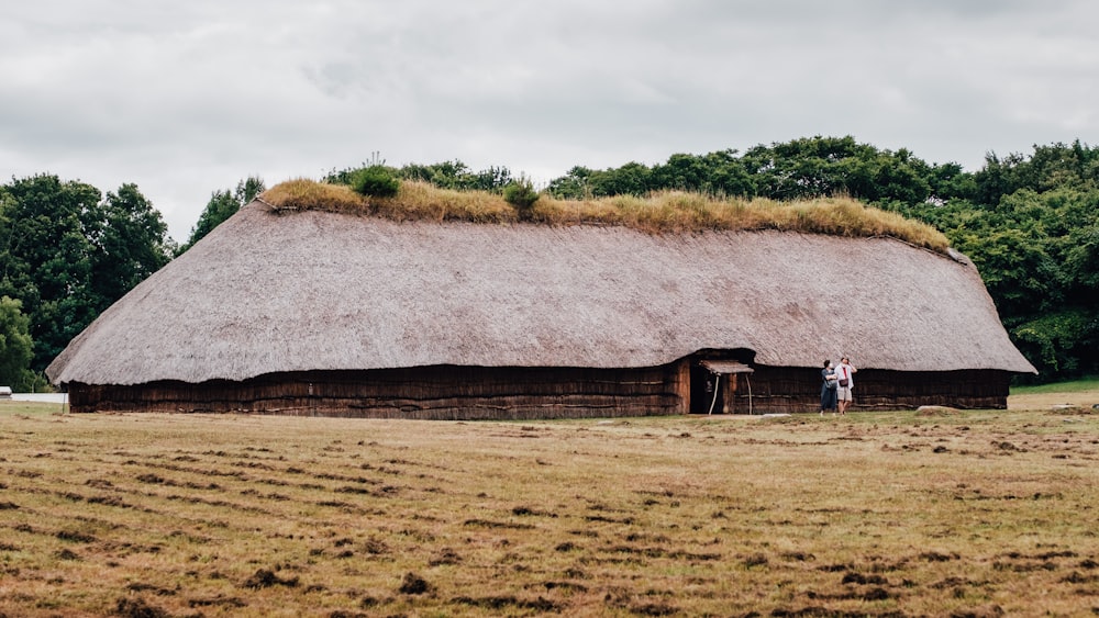 brown wooden house on brown grass field during daytime