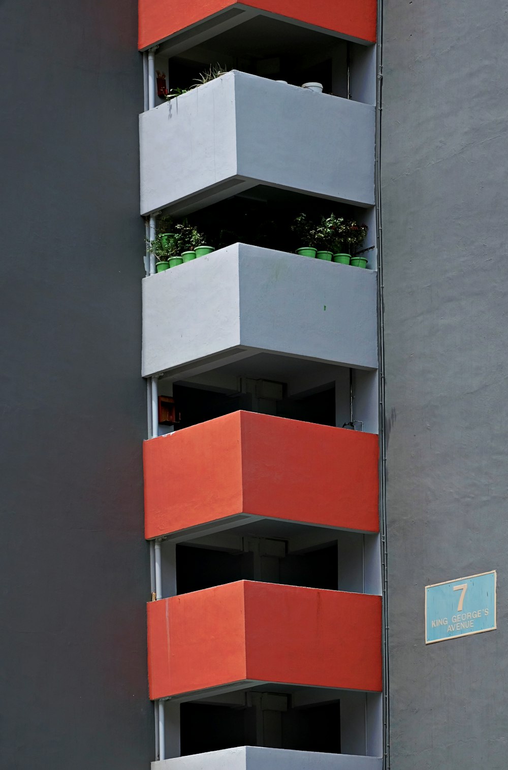 white and red concrete building