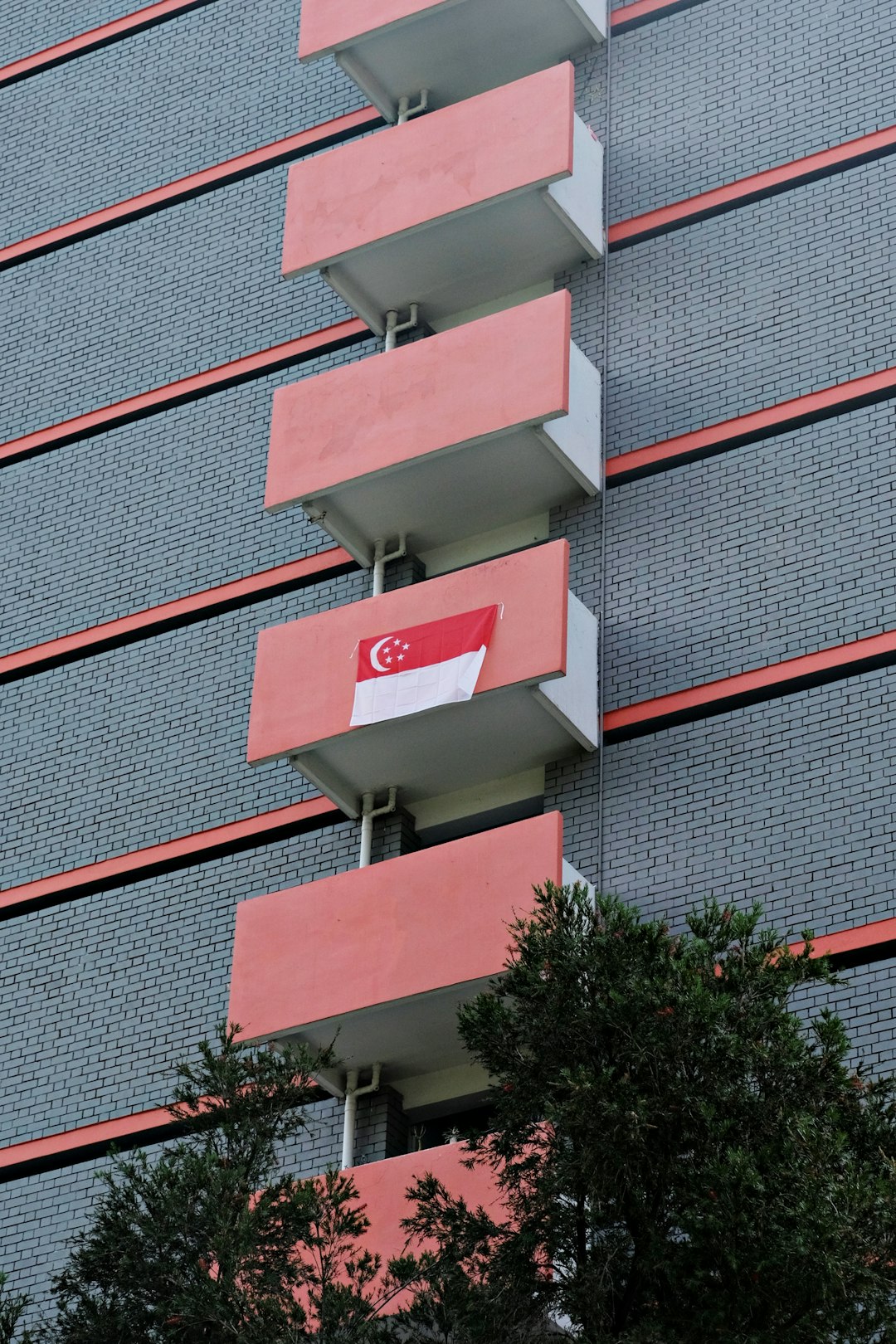 red and white concrete building