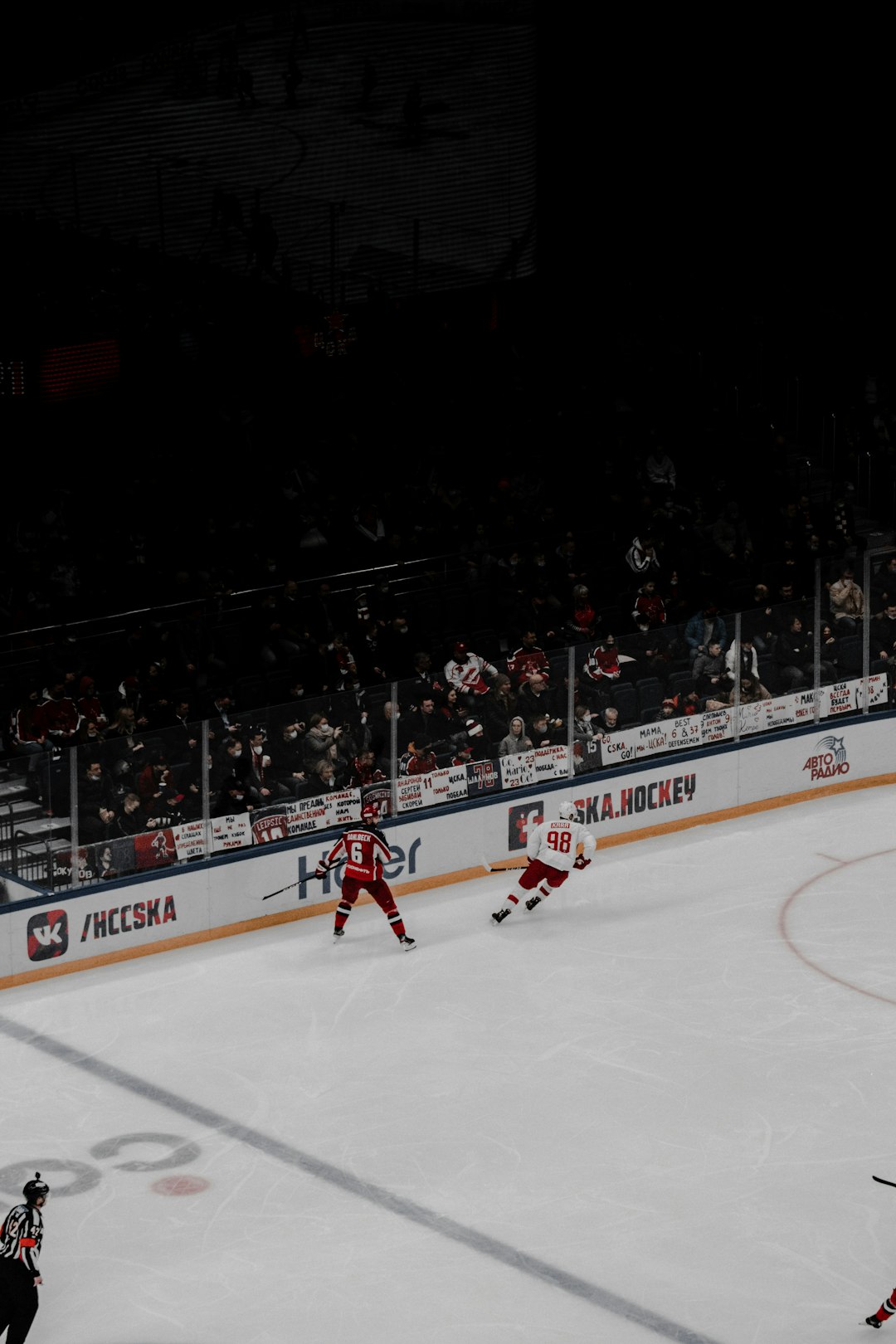 ice hockey players on ice hockey field