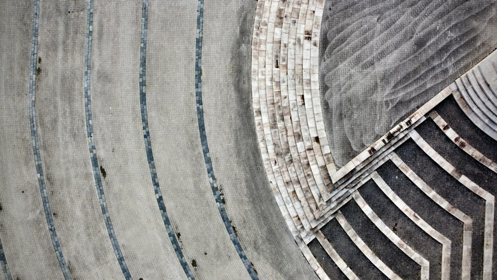 grey and brown spiral stairs