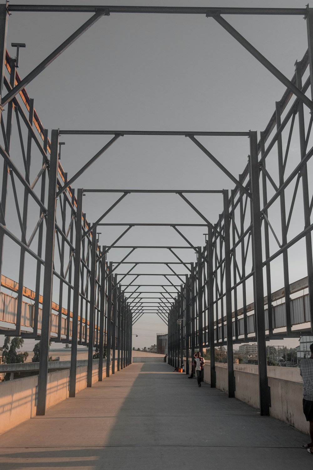 brown metal framed glass building