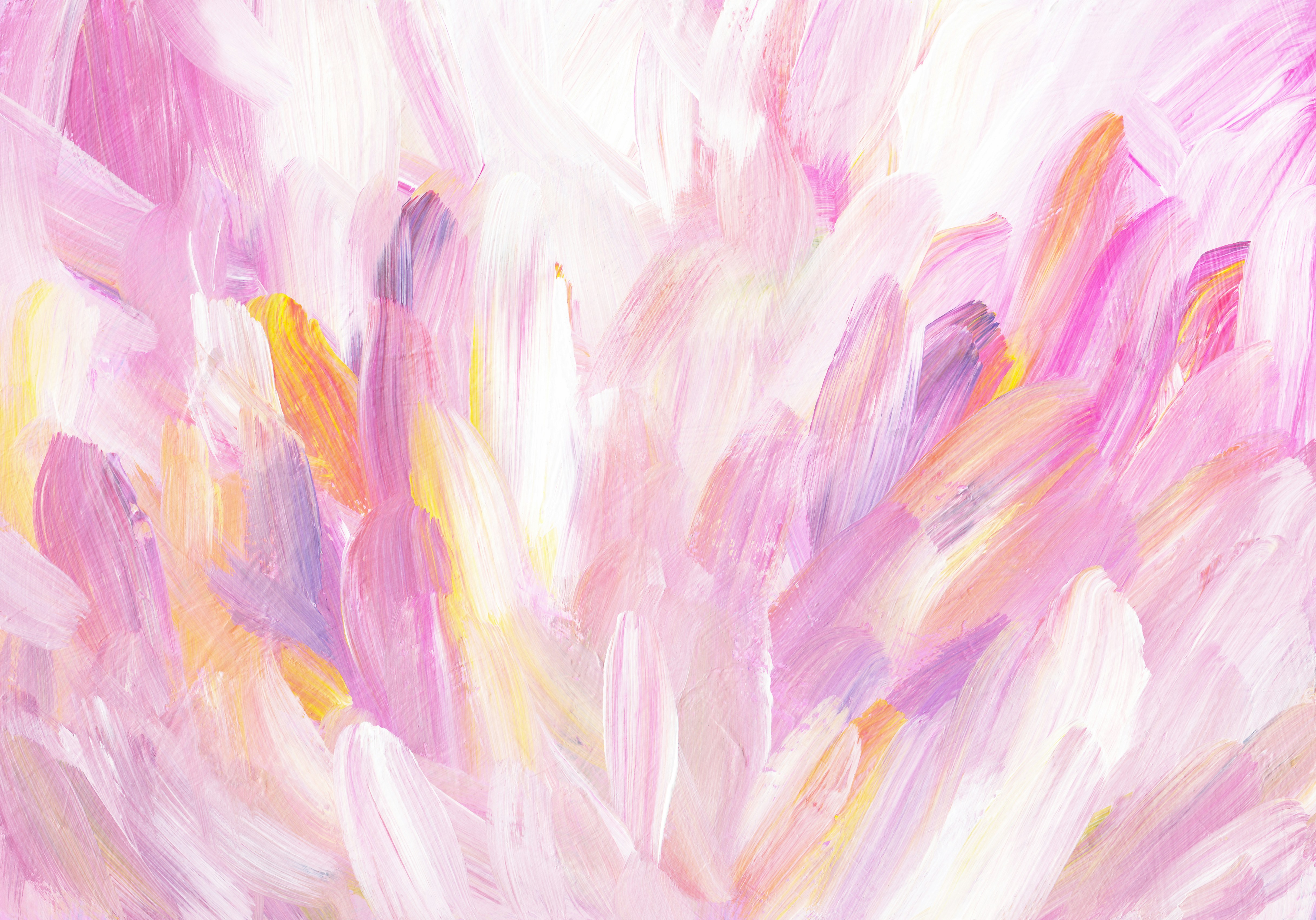pink blue and yellow abstract painting