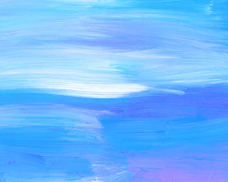 A serene abstract painting blending soft blues and whites, evoking calm and spiritual depth.