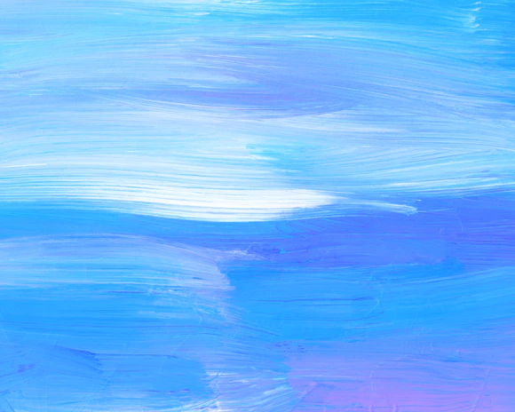A serene abstract painting blending soft blues and whites, evoking calm and spiritual depth.