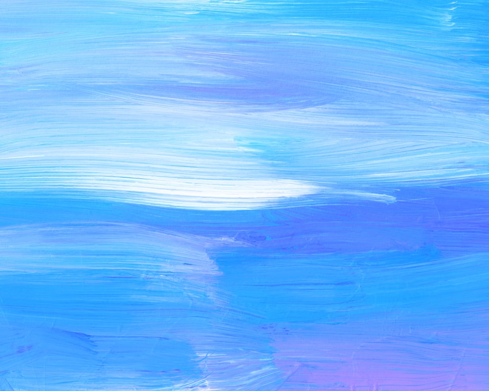 blue and white abstract painting