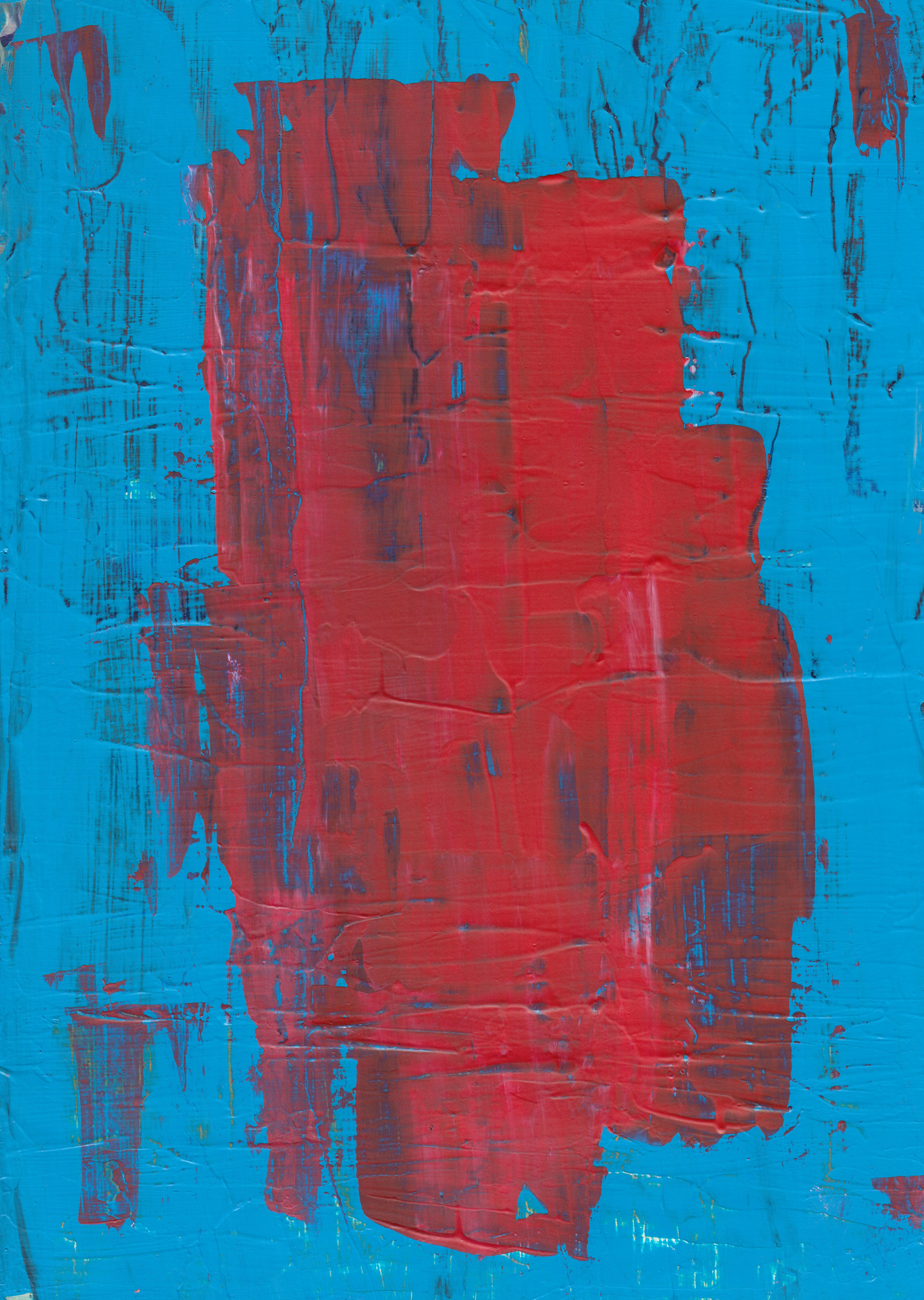 blue and red abstract painting