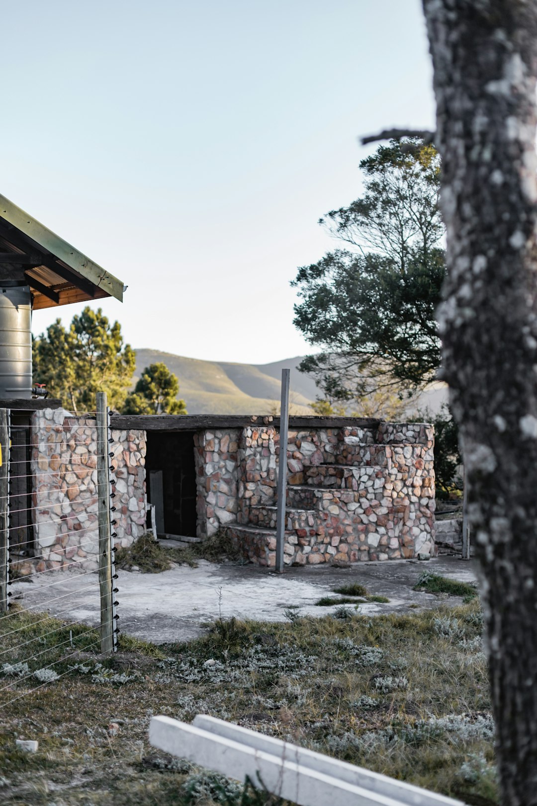 brown brick house near green trees during daytime