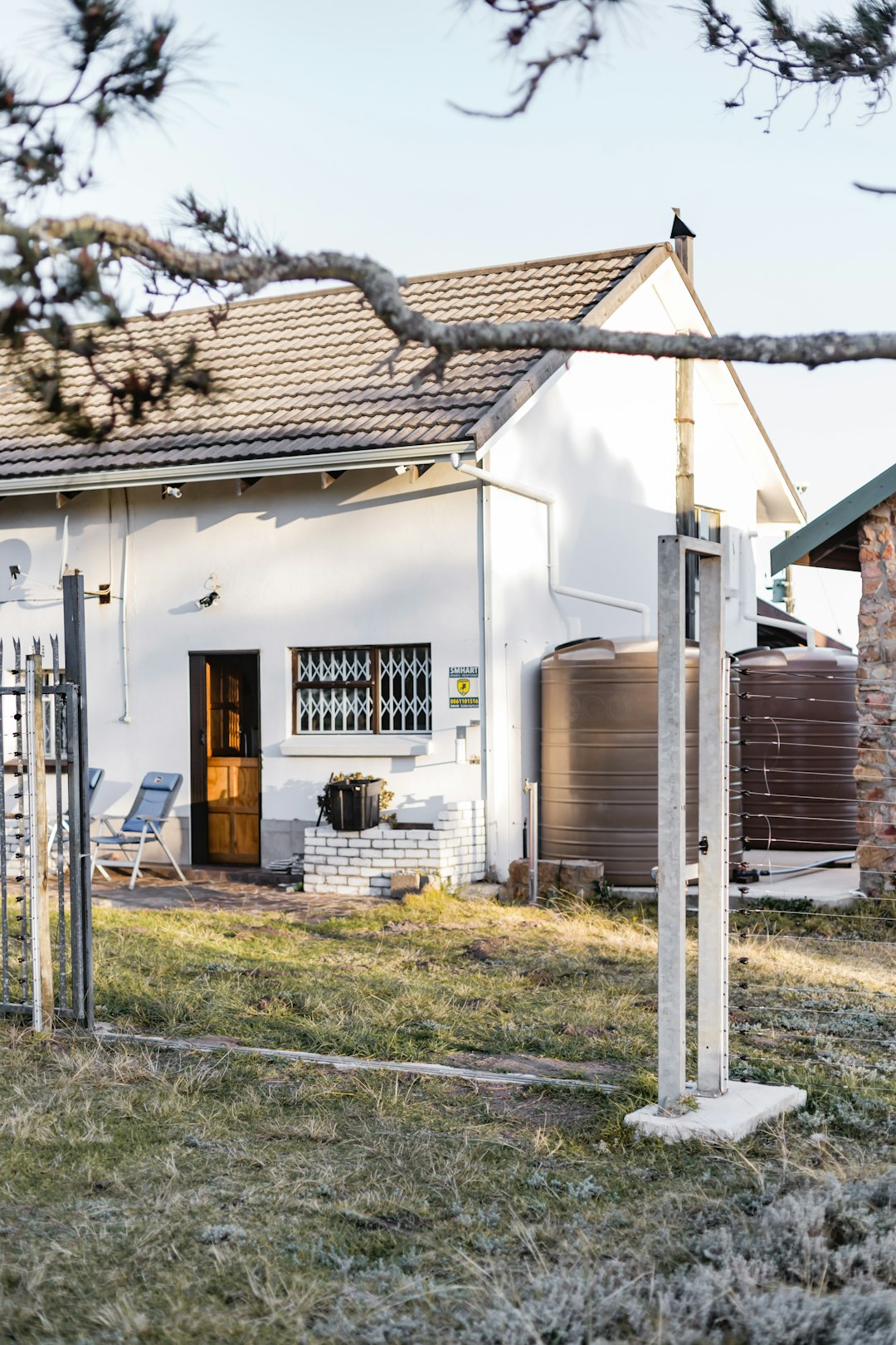 white and brown wooden house