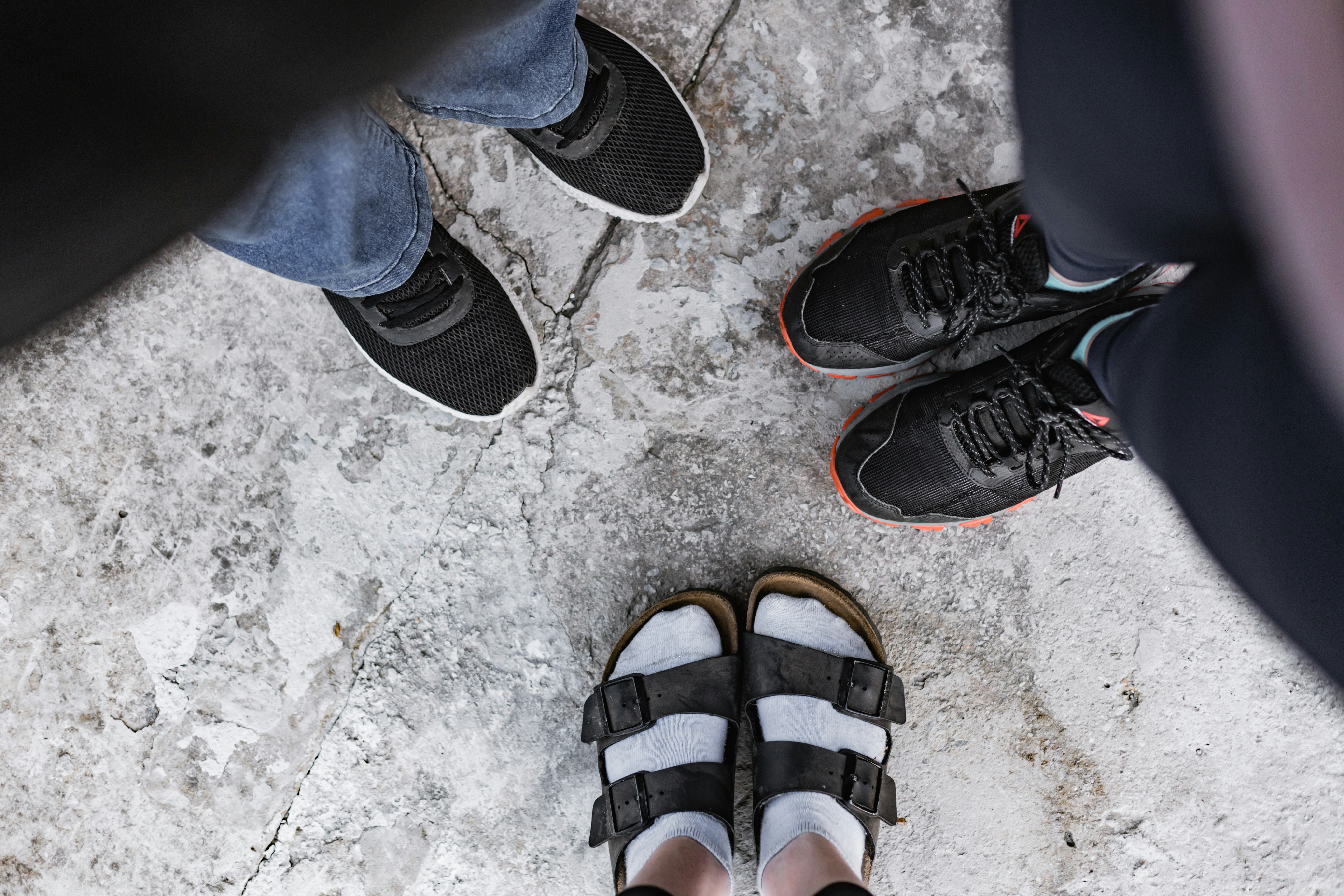 walking shoes pair