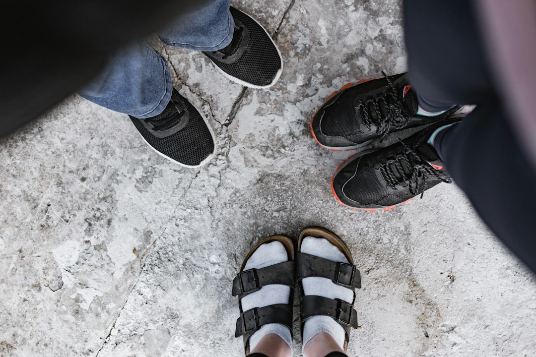 walking shoes pair