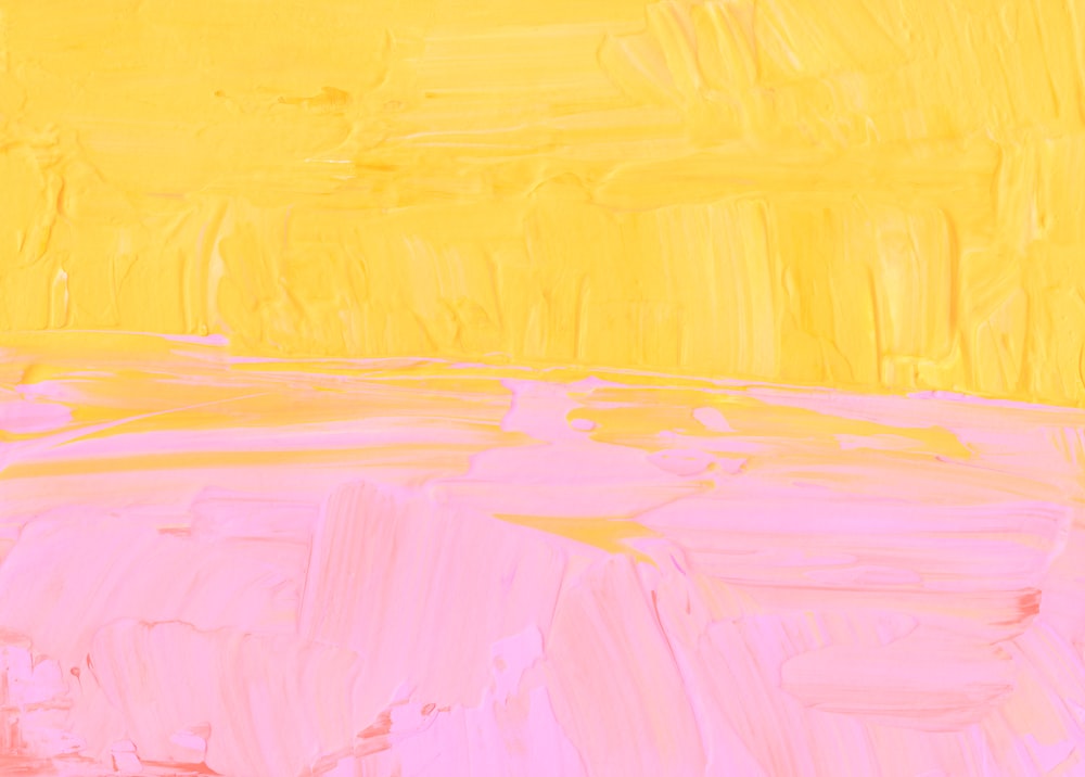 Pintura abstracta amarilla y rosa