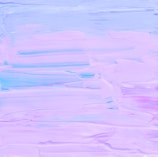 A pastel abstract painting featuring smooth, sweeping brushstrokes primarily in shades of lavender, pink, and hints of blue. The texture is soft and the colors blend seamlessly across the canvas, creating a calming and soothing visual effect.