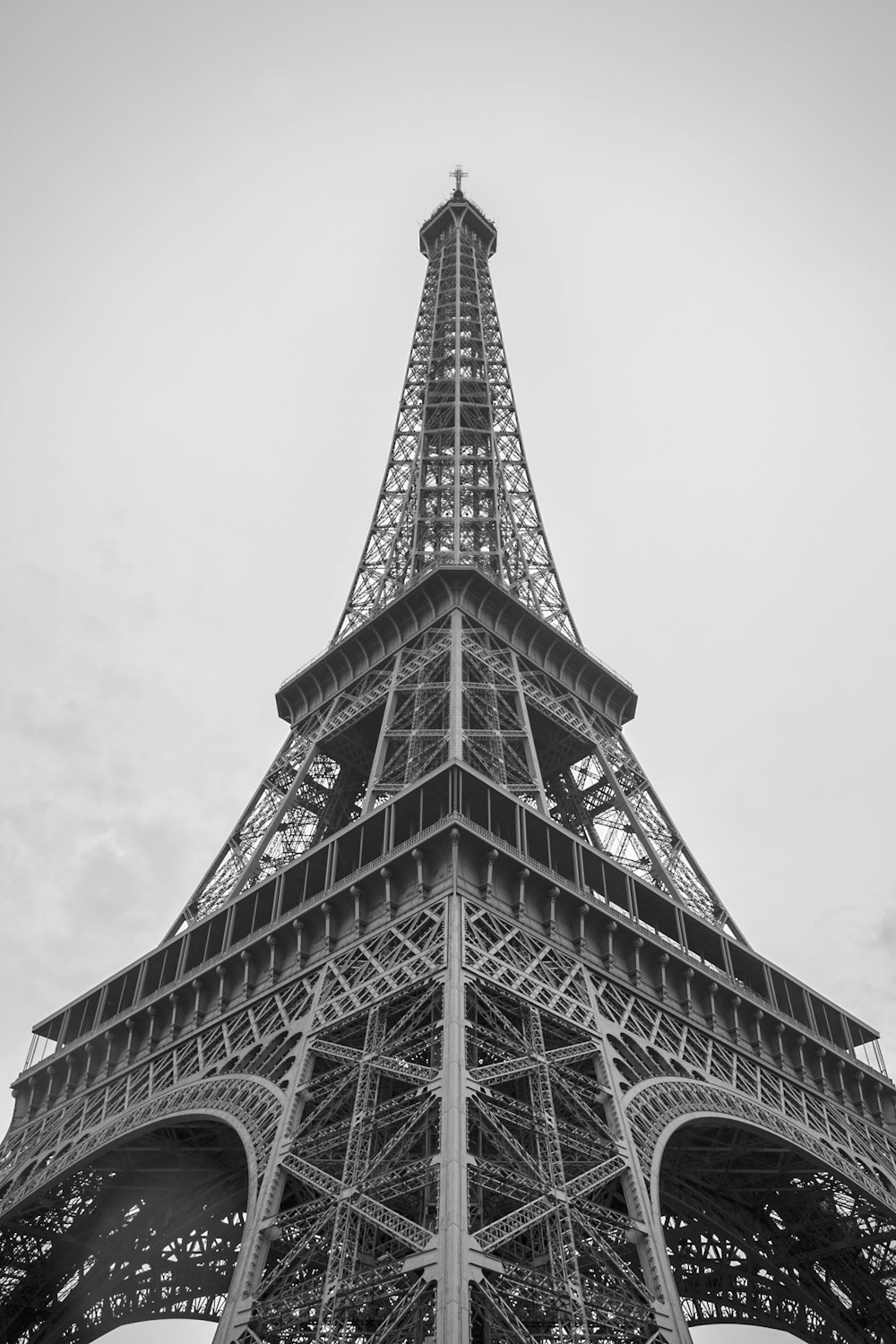 grayscale photo of eiffel tower