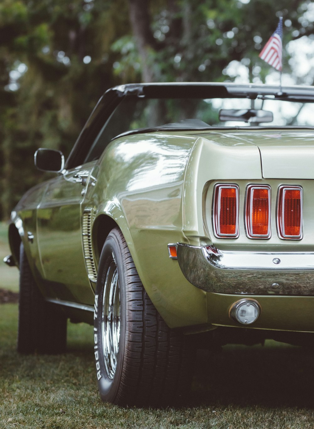 white classic car in close up photography