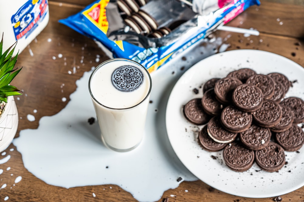 brown cookies on white ceramic plate