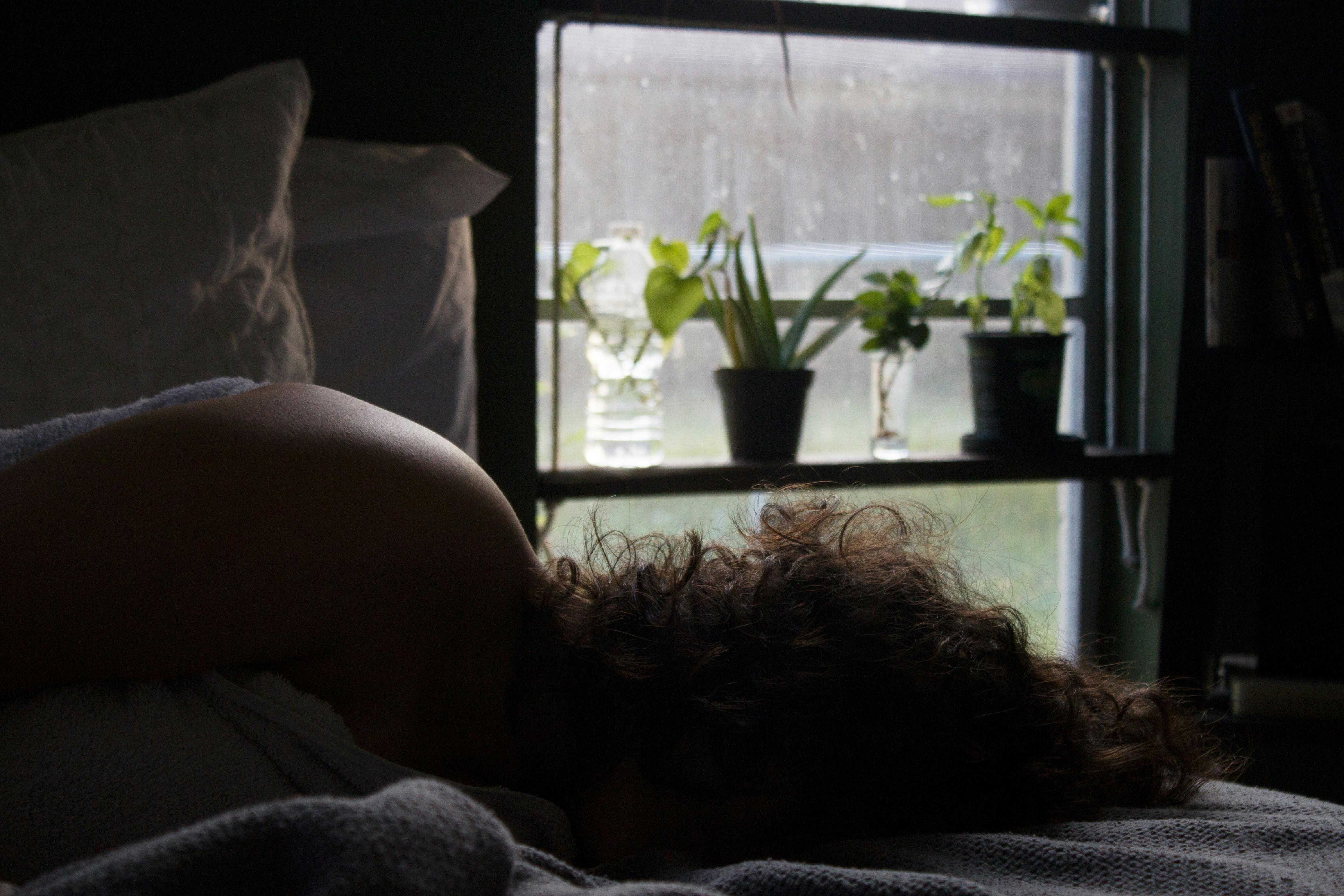 me laying in my bed