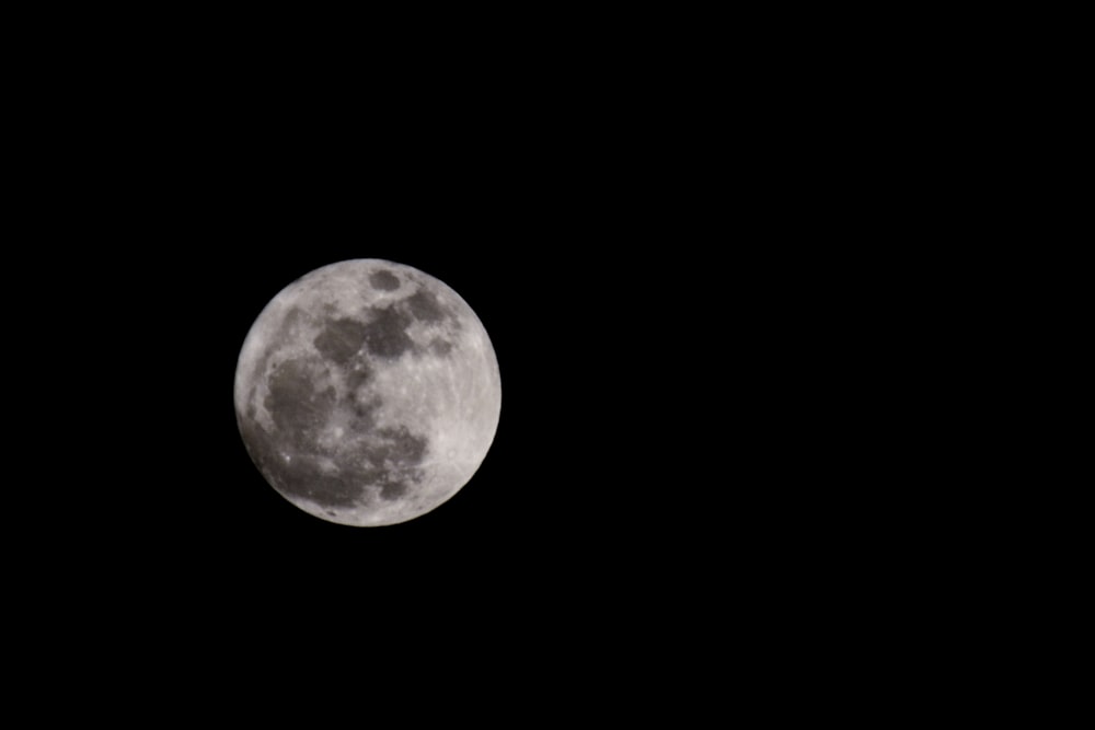 full moon in dark night sky