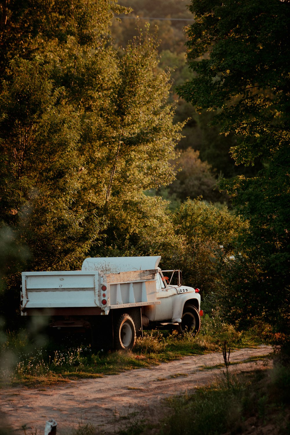 white and brown utility trailer on green grass field