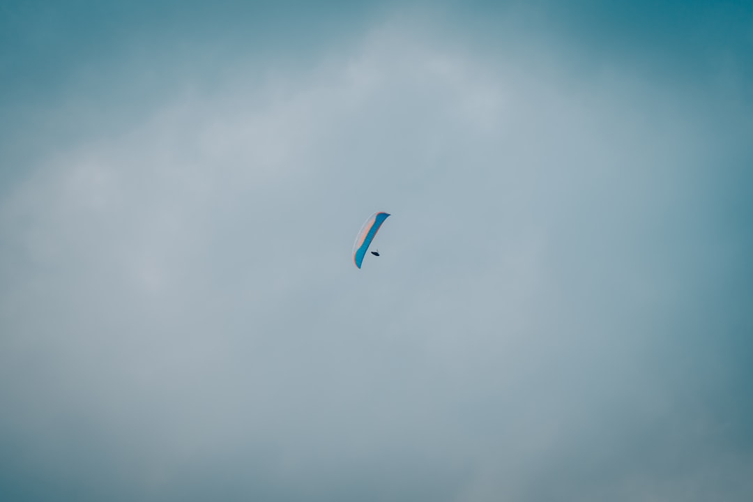 blue and white plane in the sky