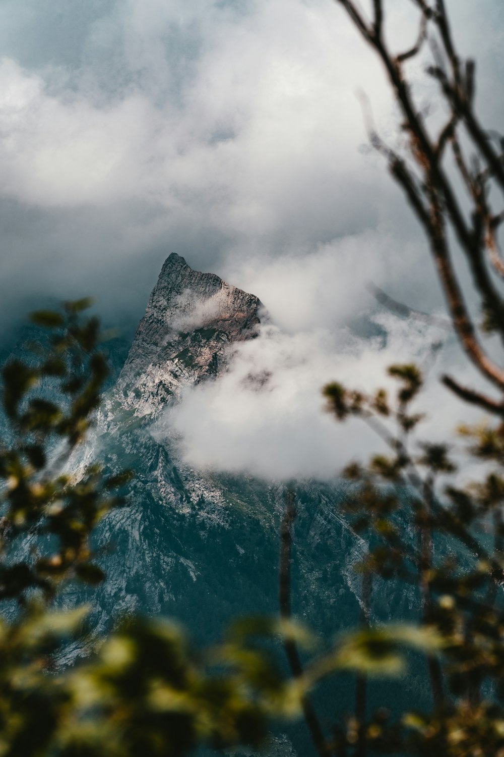 snow covered mountain during daytime