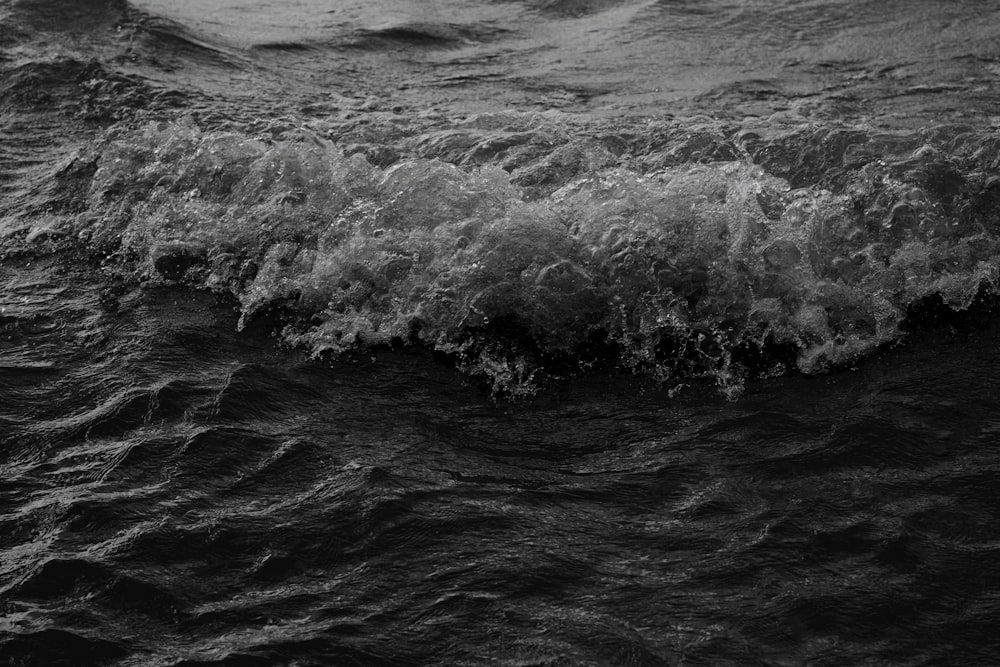 grayscale photo of ocean waves