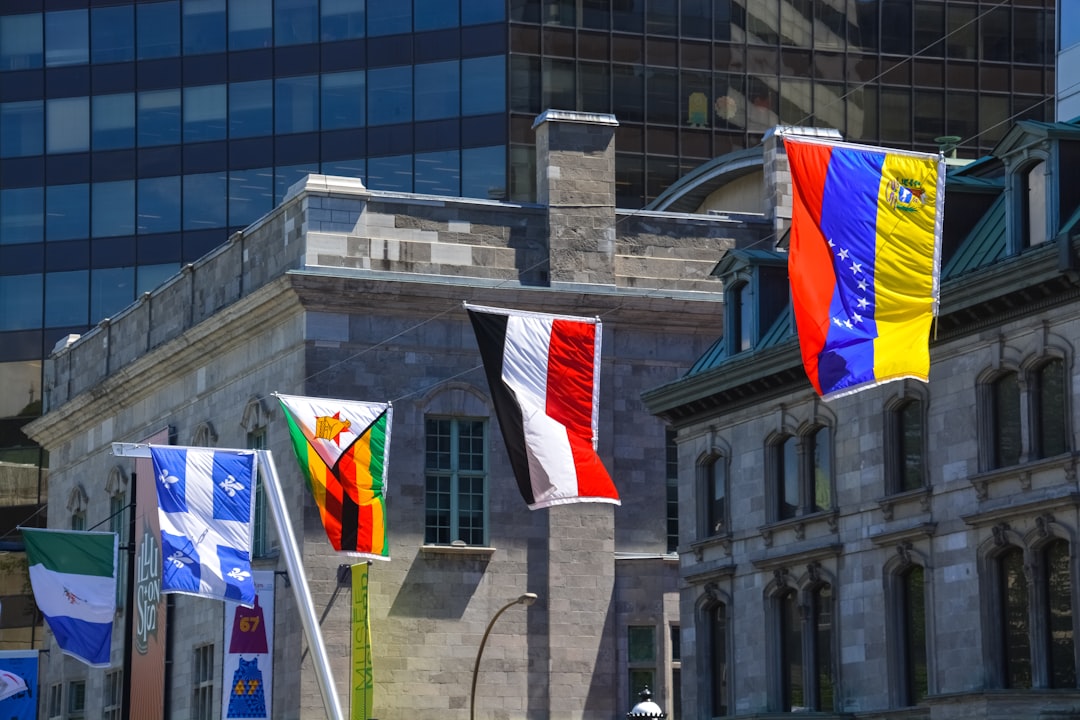 white red and blue flag on pole