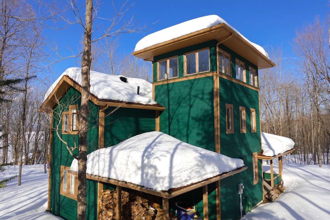 brown wooden house covered with snow