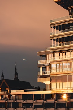 white concrete building during night time