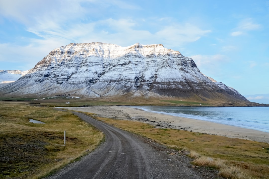 white and brown mountain near body of water during daytime