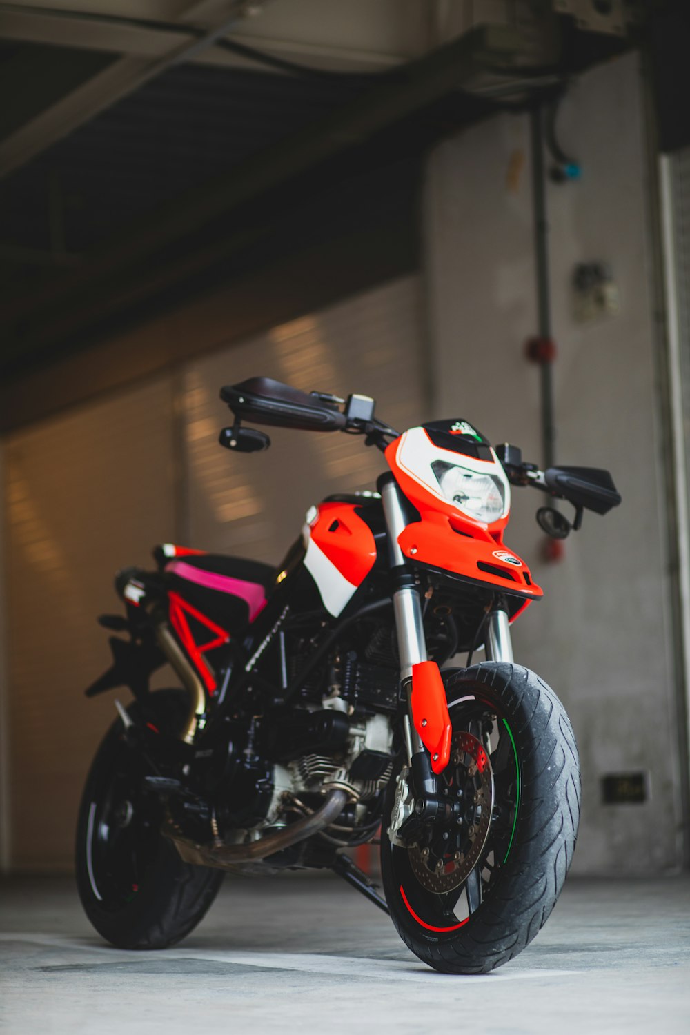 white and black sports bike