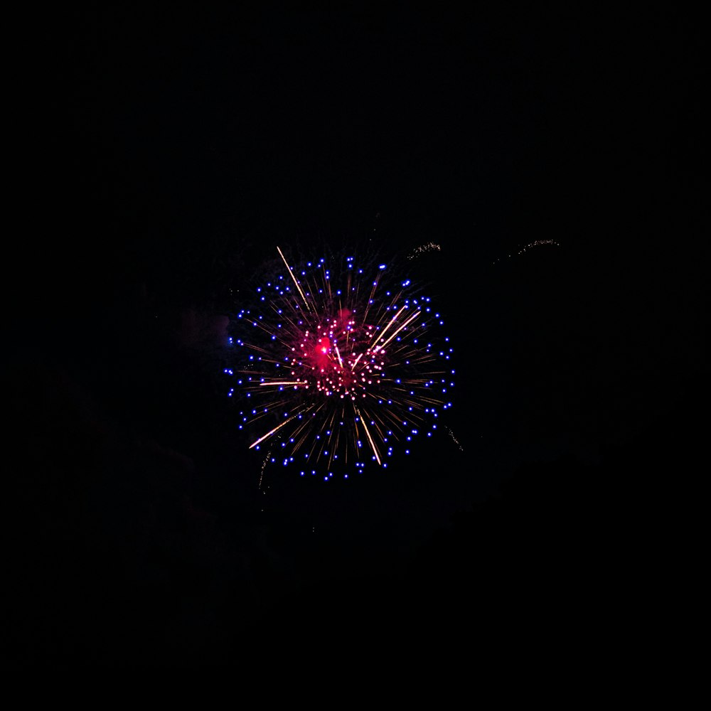Rosa und weißes Feuerwerk während der Nacht