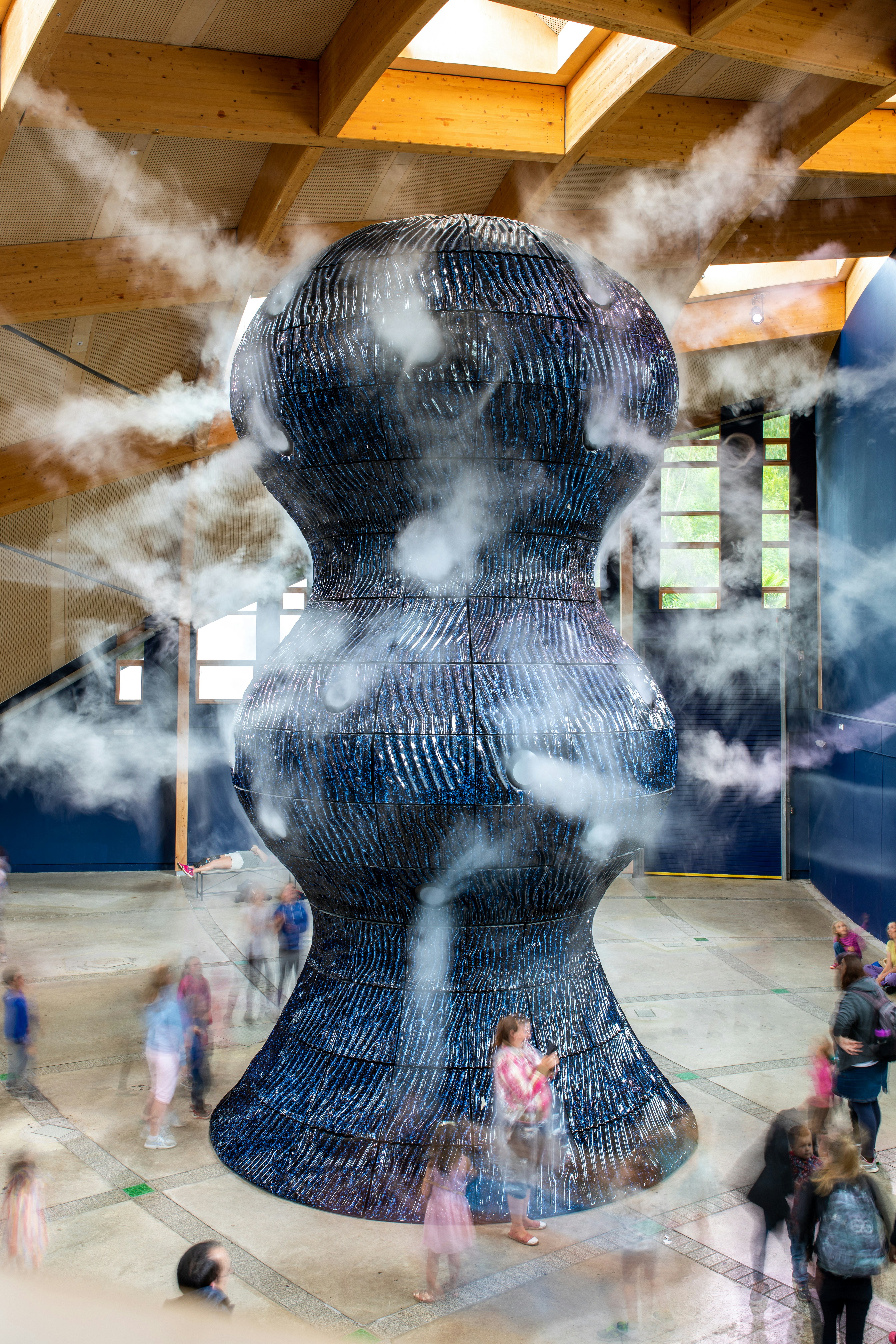 black and white human skull statue