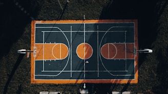 black and brown basketball court