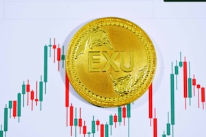 gold round coin with letter m