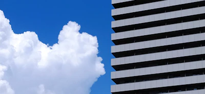 white clouds on blue sky