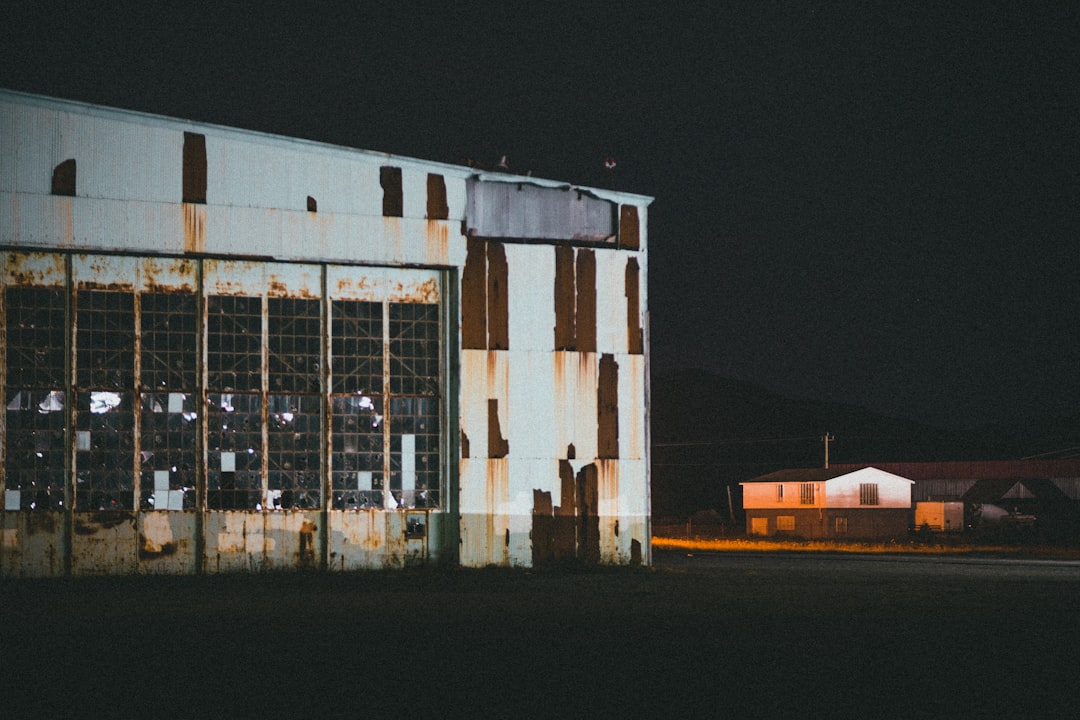 white and brown concrete building during night time