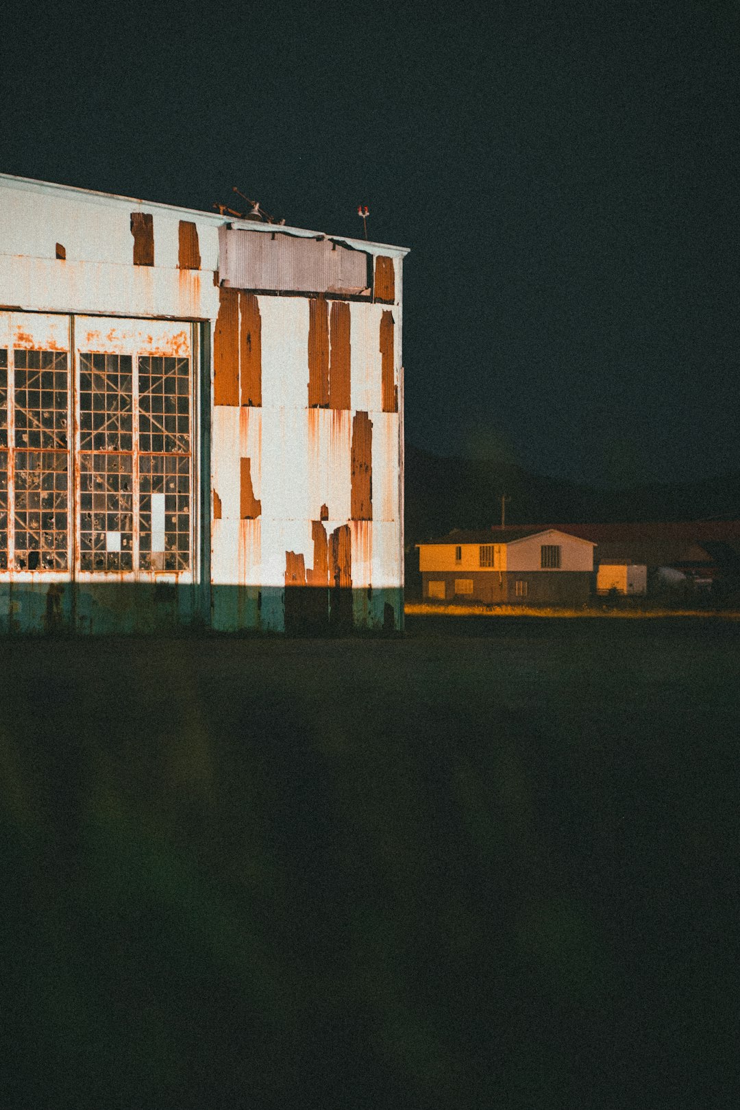 white and brown concrete building during night time