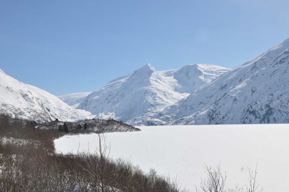 snow covered mountain during daytime