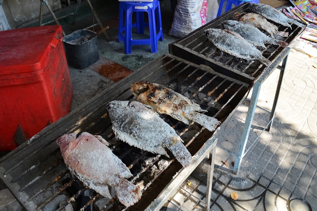 grilled meat on gray metal grill