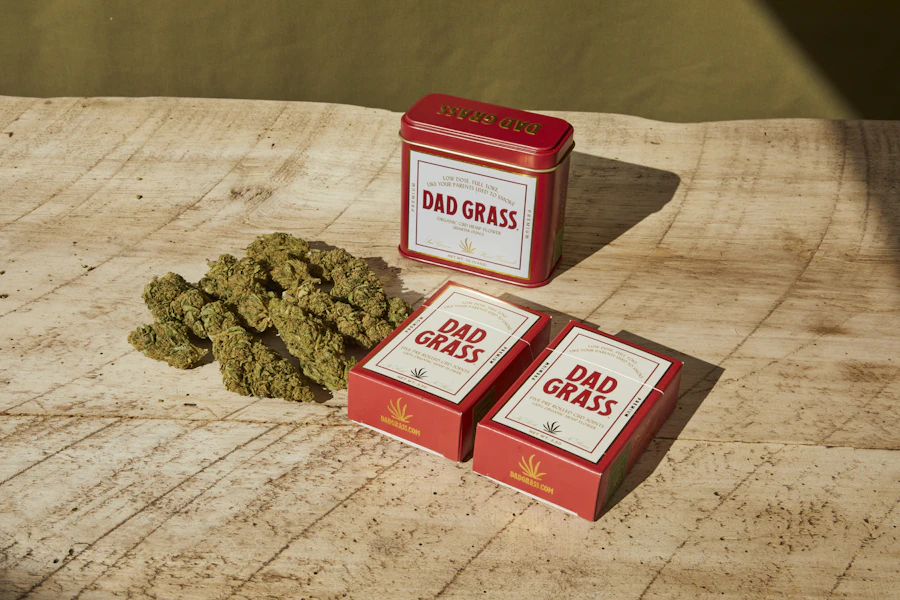 Branded cannabis product box prepared for delivery
