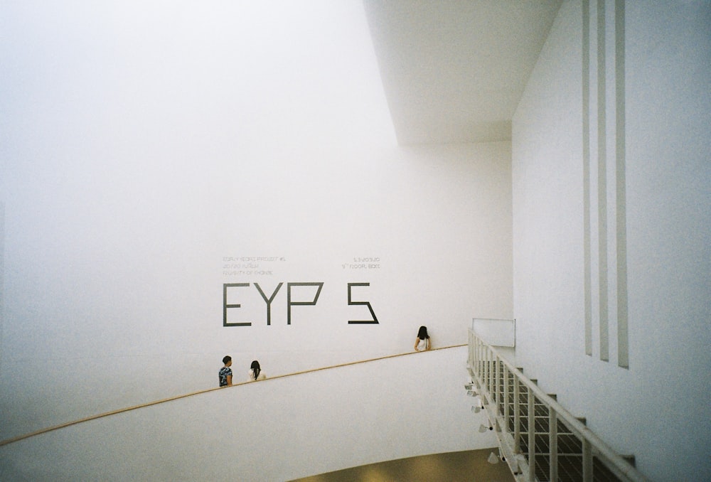 people walking on stairs inside building