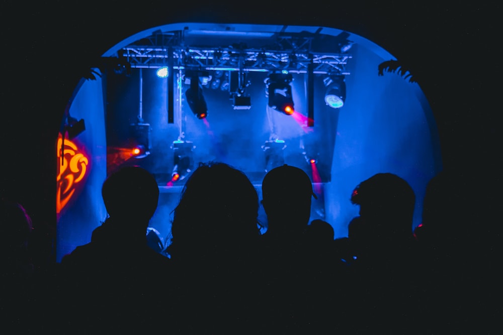 people watching concert during night time