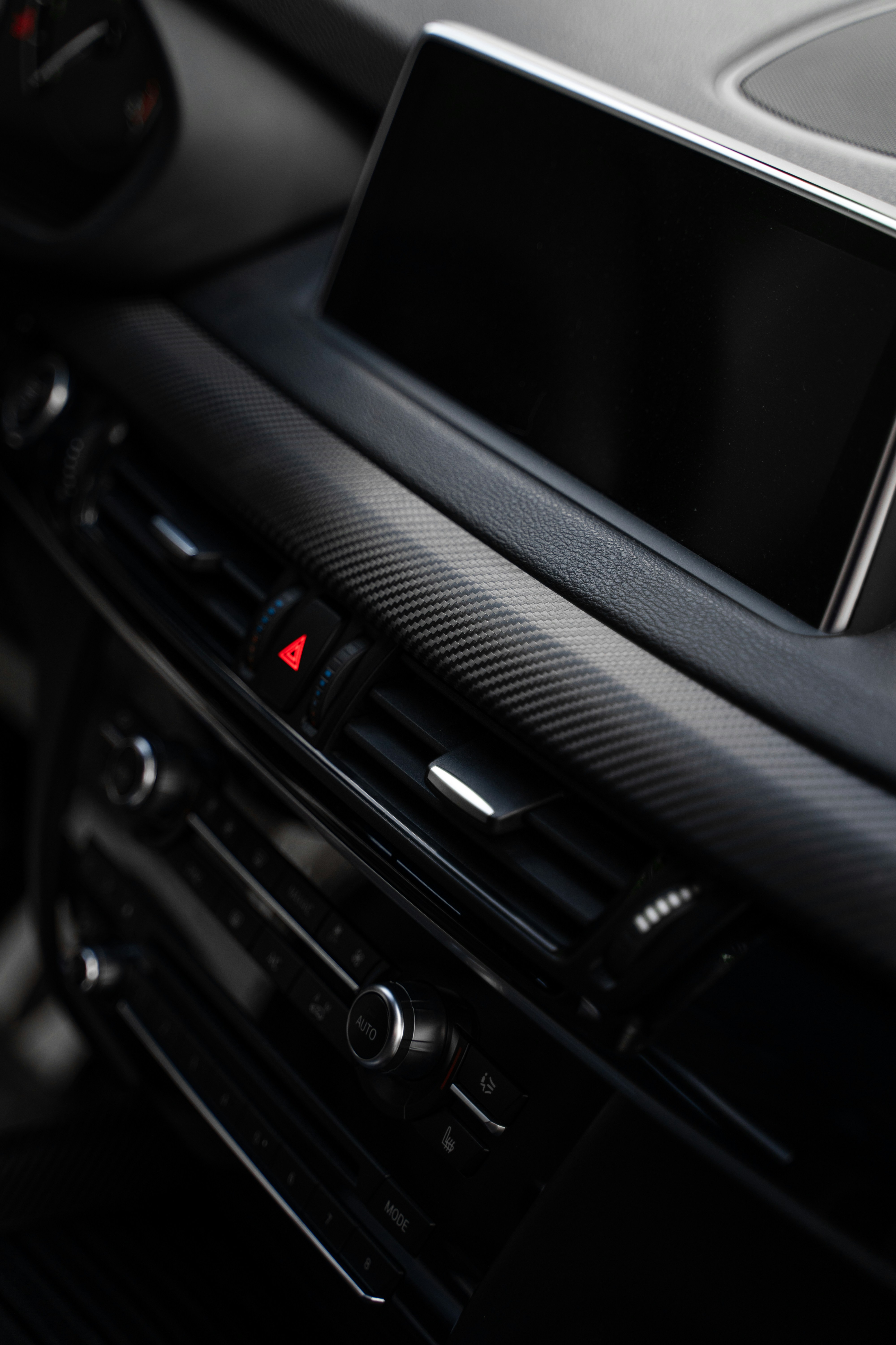 black car stereo turned off