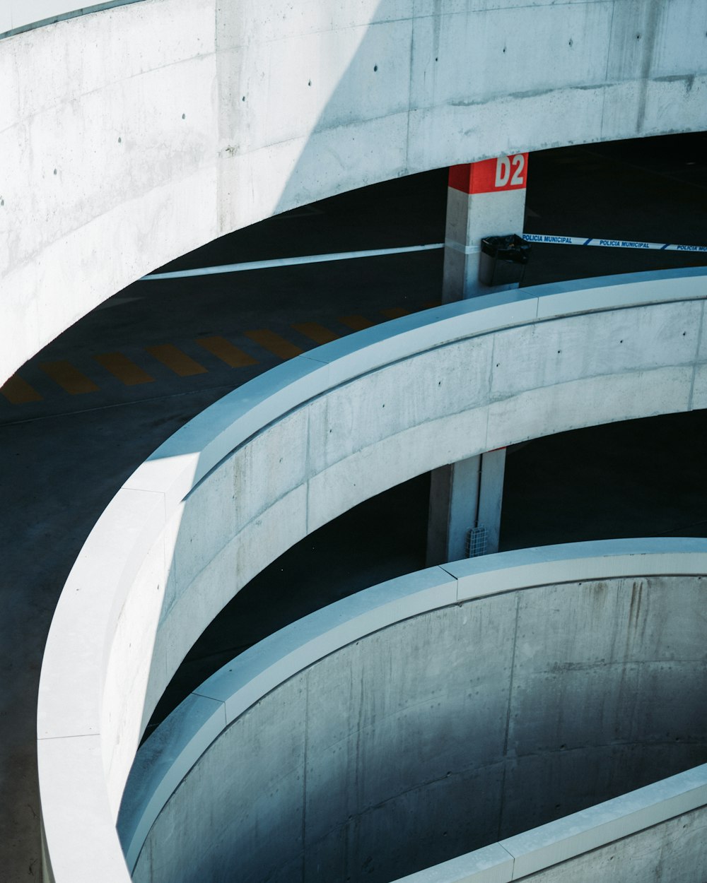 white and red spiral staircase