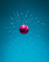 red and blue ball illustration