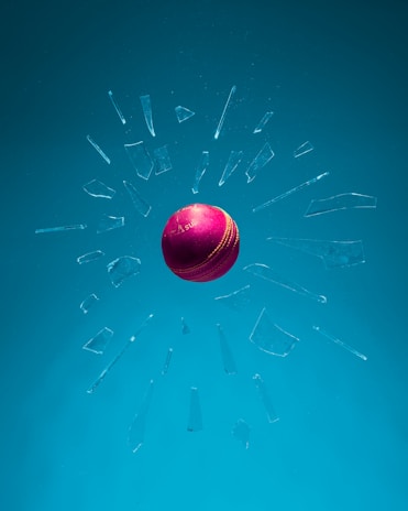 red and blue ball illustration