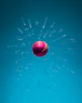 red and blue ball illustration